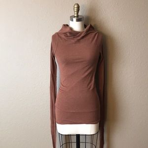 Rick Owens Lilies Twisted Hem LS hi-neck tee